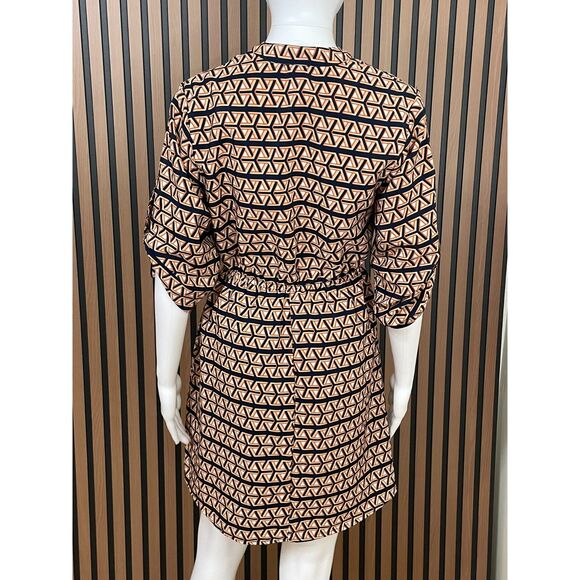Anthropologie Francesca's Women's S Dress Brown Polyester Shift Roll Tab Sleeve - Picture 2 of 9